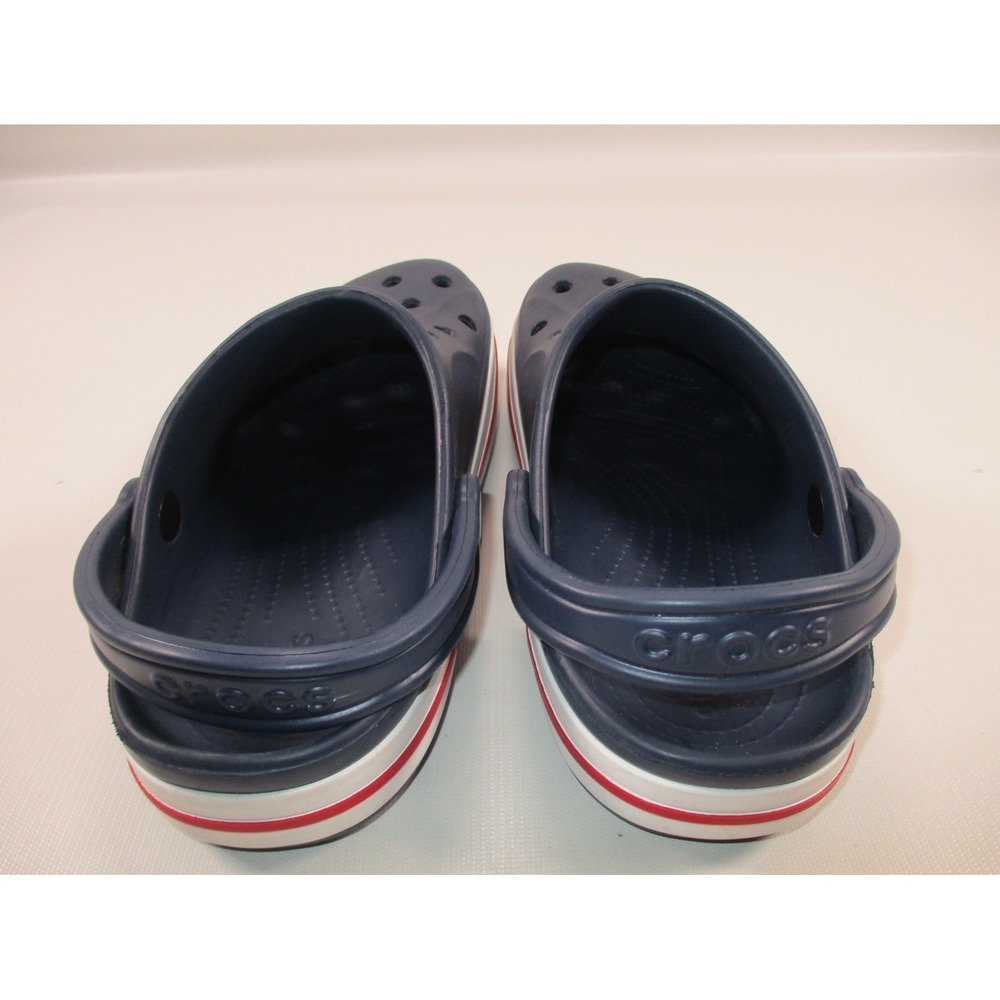Crocs Crocband Clogs Navy Blue Red White Stripe Mens 8 Womens 10 Slip On Slides - Picture 5 of 10